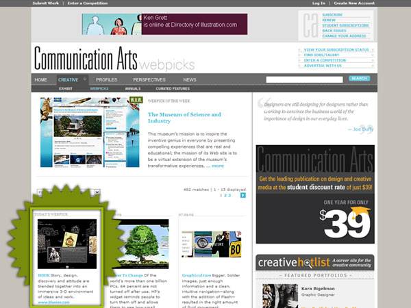 Hook Usa - Communication Arts Webpick of the Day