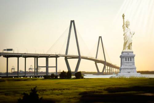 Charleston Harbor Statue of Liberty Male Version