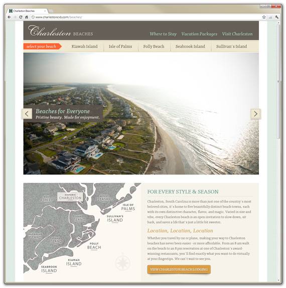 Charleston Beaches Website - Home Page