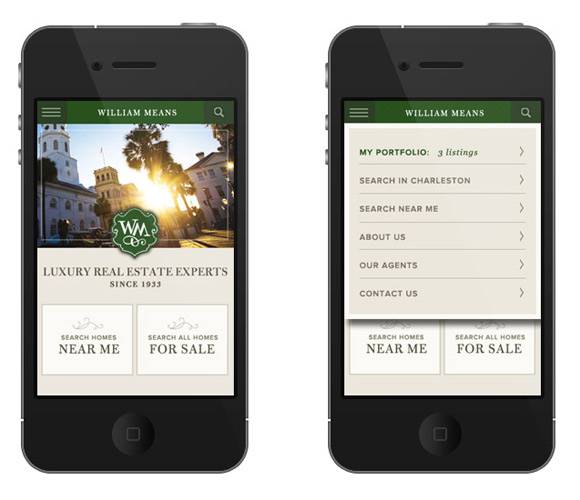 William Means real estate mobile site screen shot 2